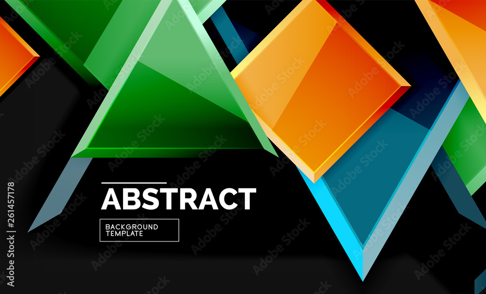 Squares and triangles geometrical background Squares and triangles geometrical background
