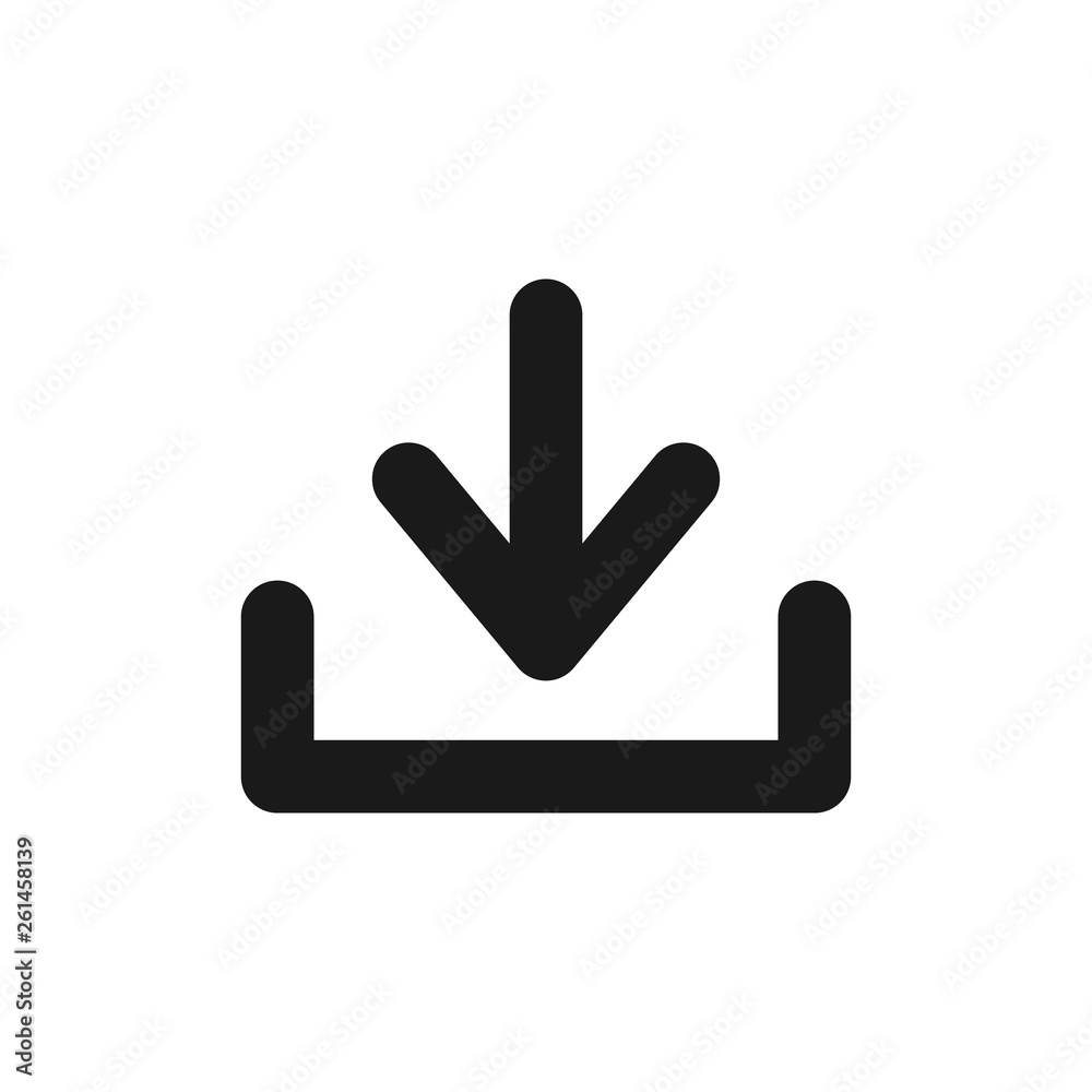 Download icon. Simple glyph icon for UI and UX, website or mobile application on white background. Downward arrow icon for download symbol Download icon. Simple glyph icon for UI and UX, website or mobile application on white background. Downward arrow icon for download symbol
