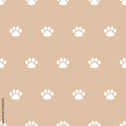 paw pet, kitten or puppy. seamless pattern, vector illustration.