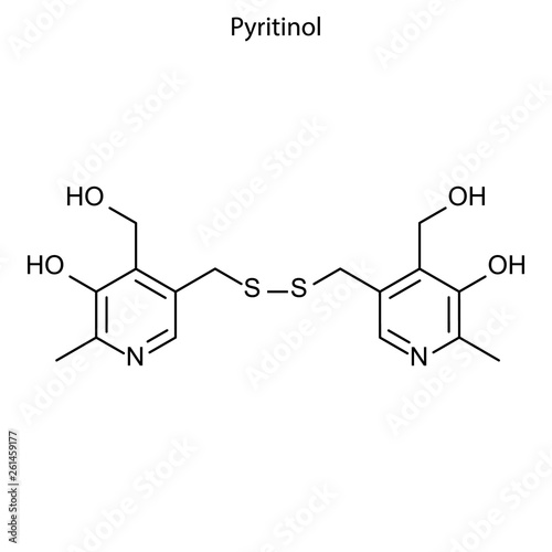 Skeletal formula of molecule. photo