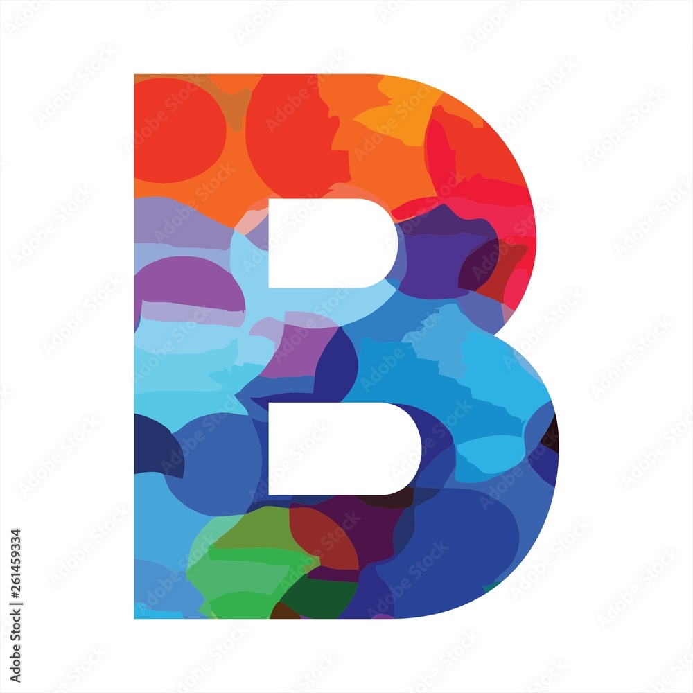 B colourful funny initial logo B colourful funny initial logo