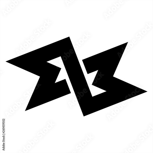 MZM, MLM, ab, qb initials geometric letter company logo