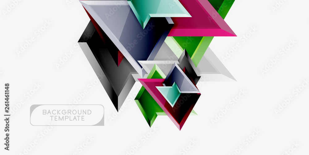 Minimal geometrical triangles with 3d effect abstract background template Minimal geometrical triangles with 3d effect abstract background template