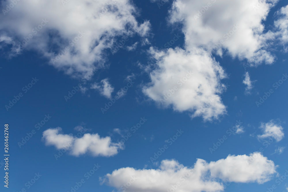 Blue sky with white clouds.