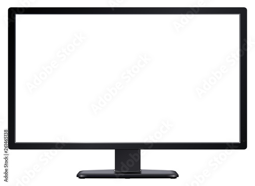 TV led, modern television isolated with white screen.