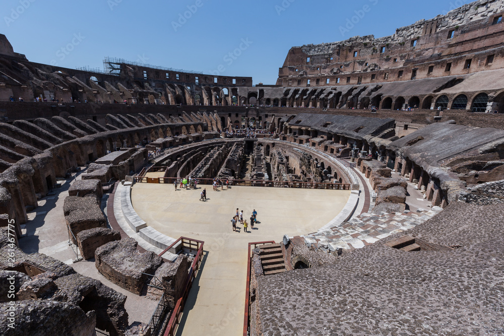 A inside view of Colosseum in Rome Italy