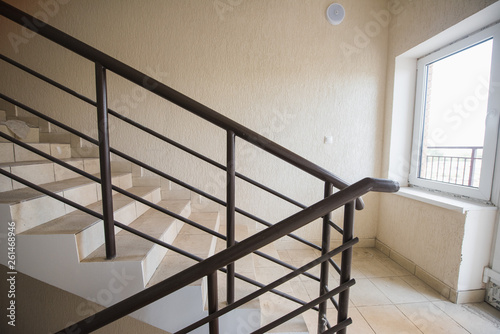 Iron stairs between the floors in the house