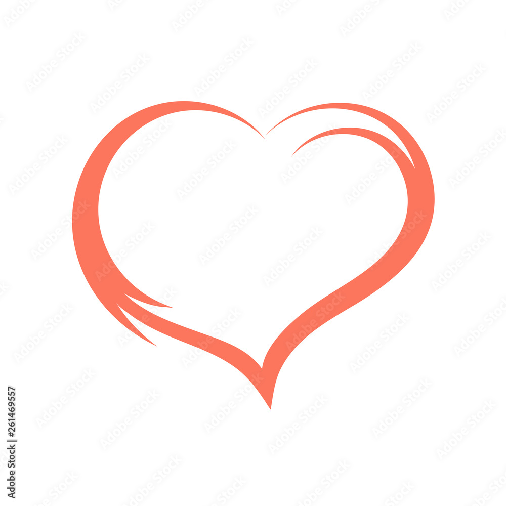 Vector heart. Hand drawn romantic cards.