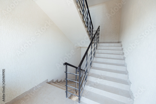 Iron stairs between the floors in the house