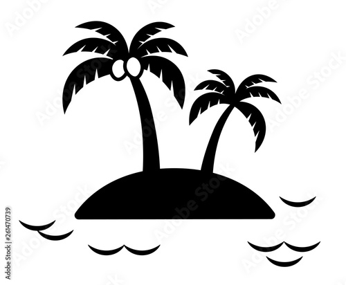 Palm tree island icon