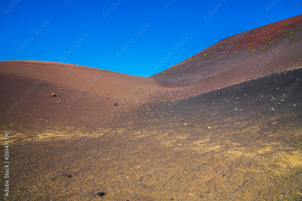 Spain, Lanzarote, Magic colorful volcanic nature landscape of volcanic timanfaya area Spain, Lanzarote, Magic colorful volcanic nature landscape of volcanic timanfaya area