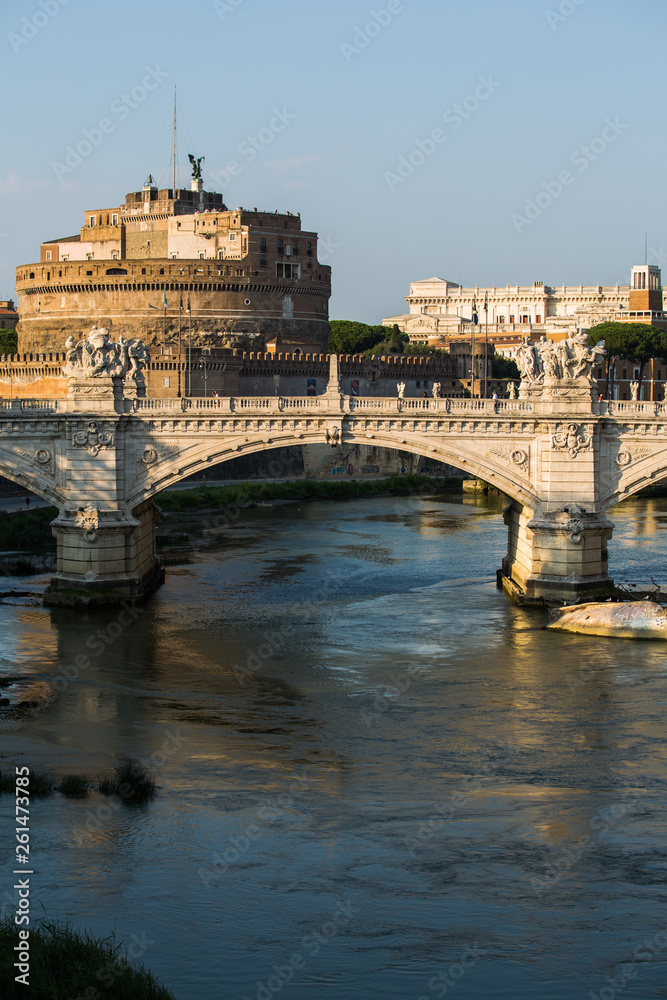 A view of Castel Sant Angelo at sunset