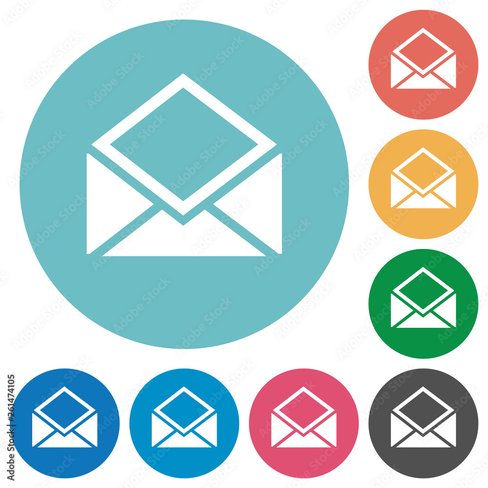 Open mail flat round icons Open mail flat round icons