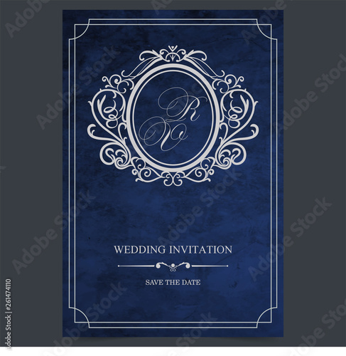 Vintage Wedding invitation border and frame template