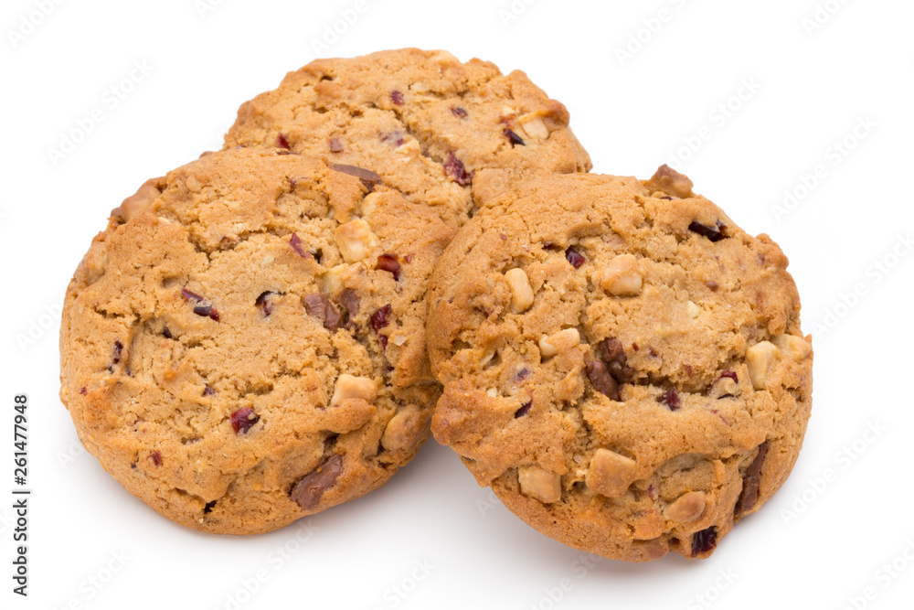Chocolate chip cookie isolated on white background. Chocolate chip cookie isolated on white background.