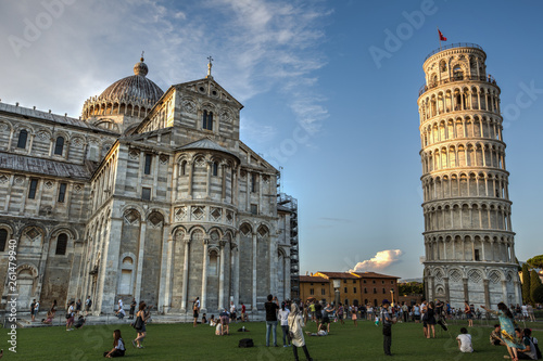 A view of famous Leaning tower of Pisa, Italy