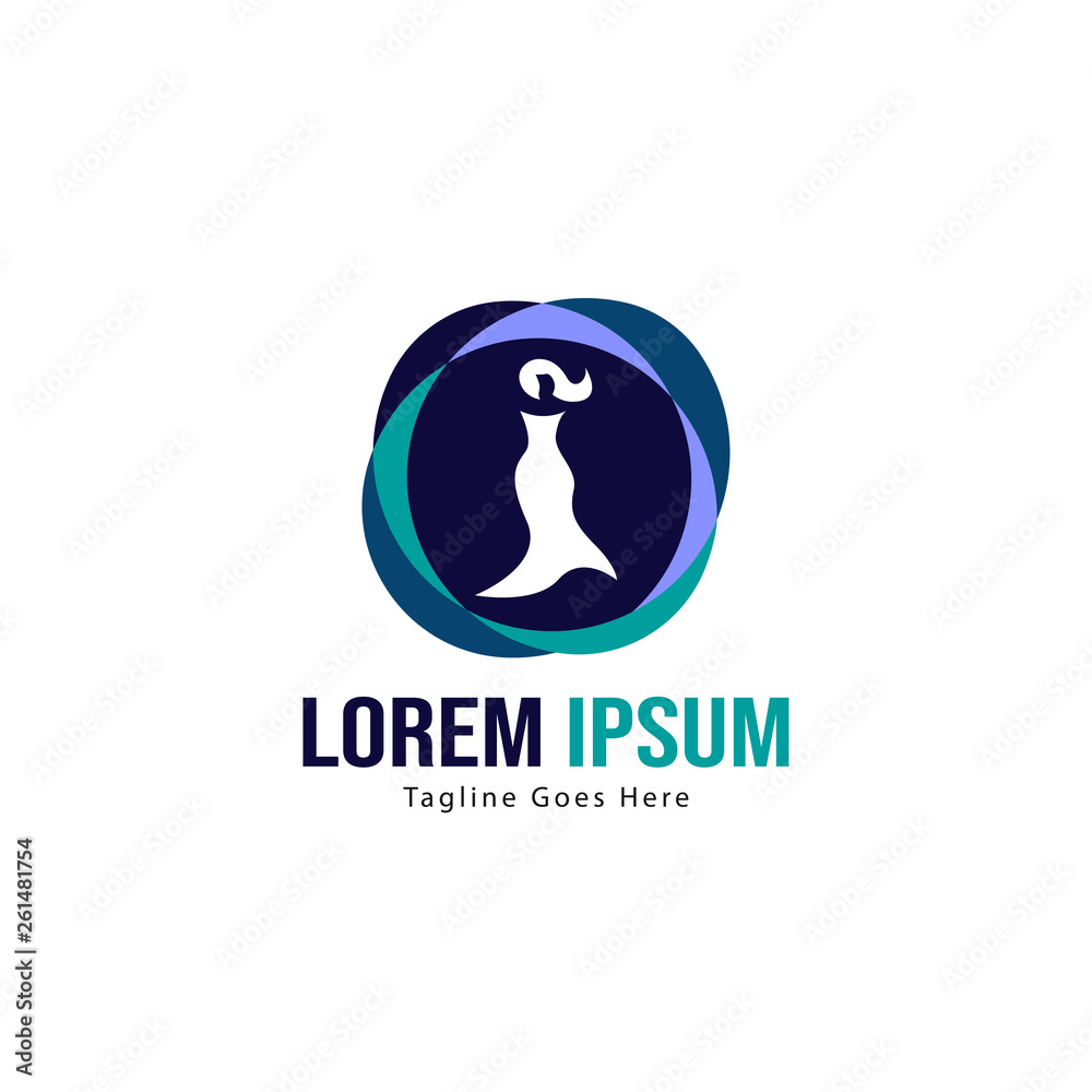 Obraz premium Fashion logo template design. Fashion building logo with modern frame