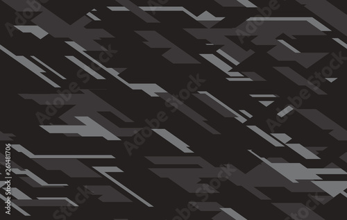 Camouflage black, dark gray and cray colours seamless pattern. Vector illustration