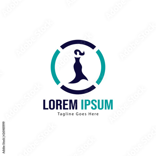 Fashion logo template design. Fashion building logo with modern frame