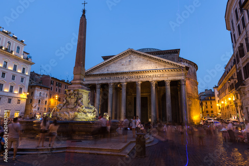 A view of Ancient Pantheon in Rome at sunny summer day