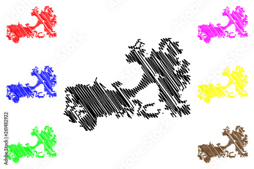 Madison City (United States cities, United States of America, usa city) map vector illustration, scribble sketch City of Madison map