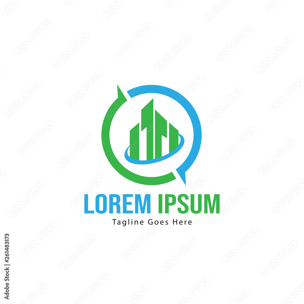 Building logo template design. minimalist building logo with modern frame Building logo template design. minimalist building logo with modern frame