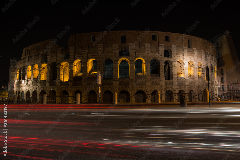 A night view of Colloseum rome italy