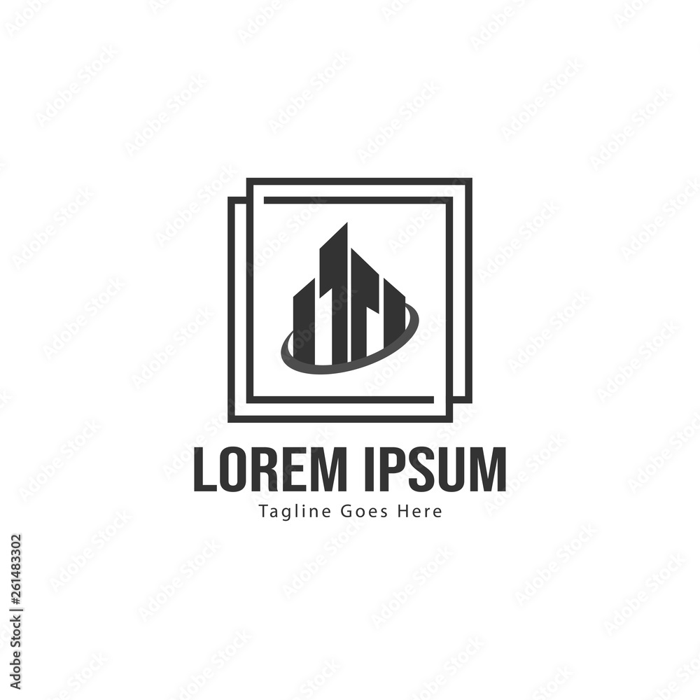 Building logo template design. minimalist building logo with modern frame Building logo template design. minimalist building logo with modern frame