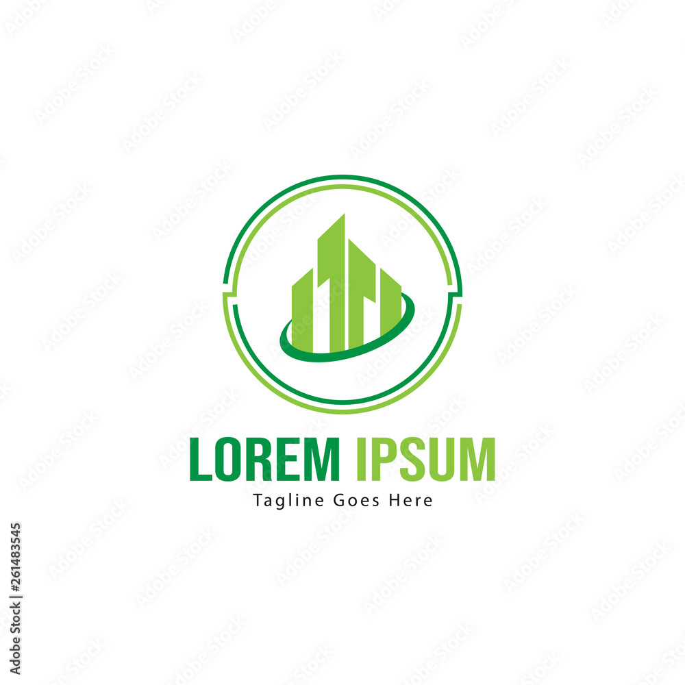 Building logo template design. minimalist building logo with modern frame Building logo template design. minimalist building logo with modern frame