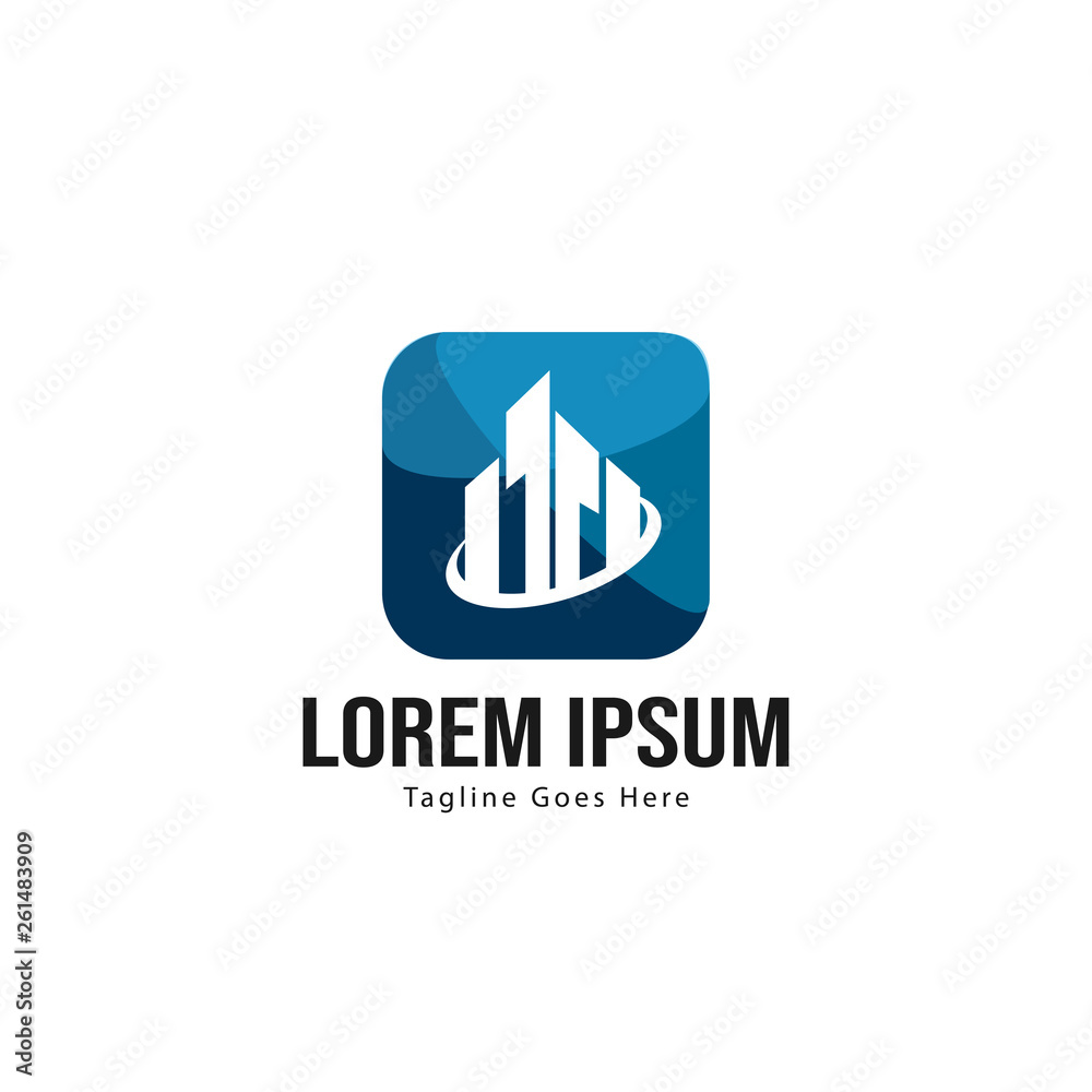 Building logo template design. minimalist building logo with modern frame Building logo template design. minimalist building logo with modern frame