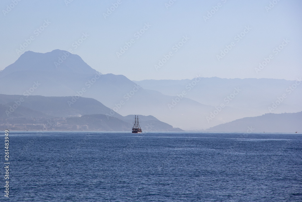 yacht in the sea