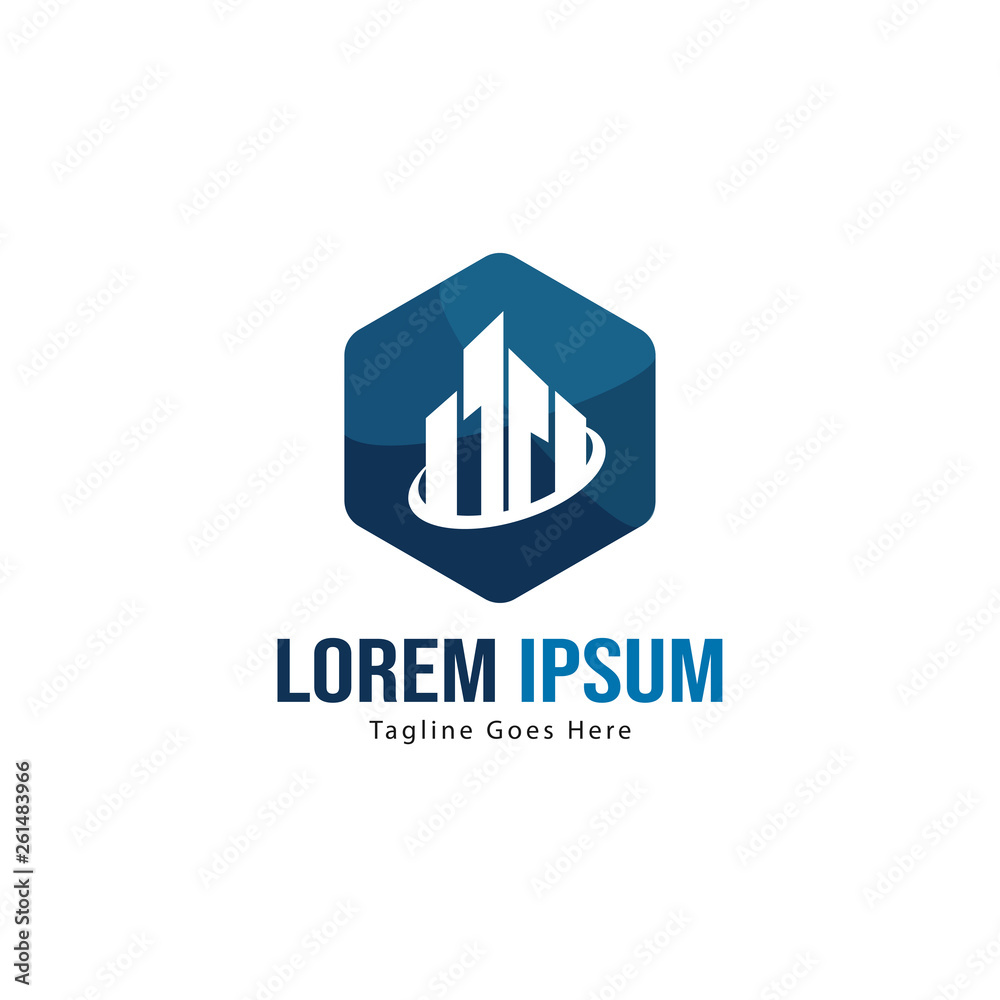 Building logo template design. minimalist building logo with modern frame Building logo template design. minimalist building logo with modern frame