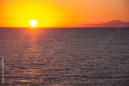 sunset on sea