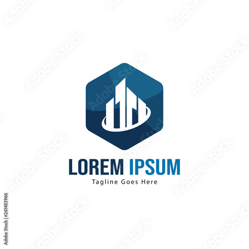 Building logo template design. minimalist building logo with modern frame