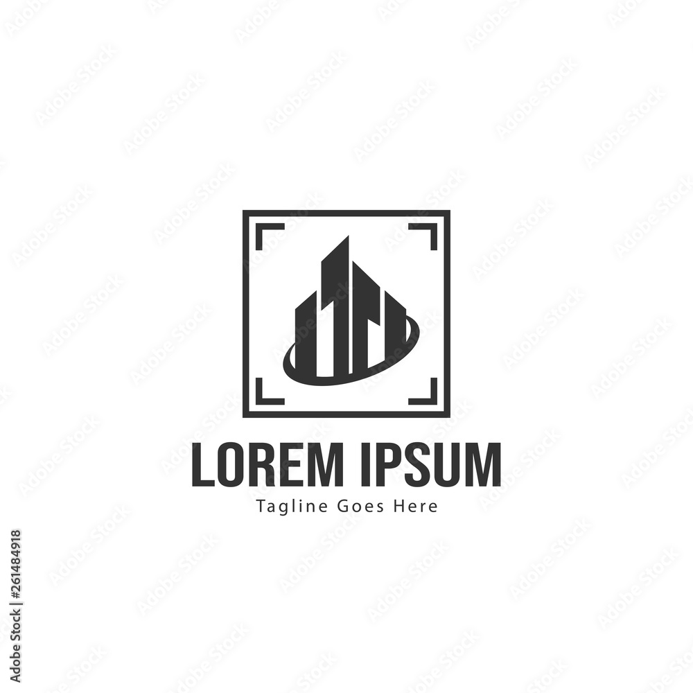Building logo template design. minimalist building logo with modern frame Building logo template design. minimalist building logo with modern frame