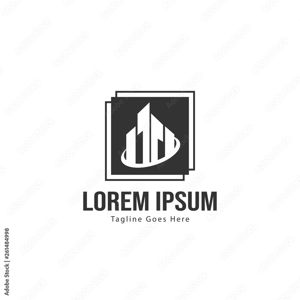 Building logo template design. minimalist building logo with modern frame Building logo template design. minimalist building logo with modern frame