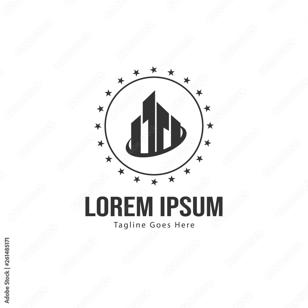 Building logo template design. minimalist building logo with modern frame Building logo template design. minimalist building logo with modern frame
