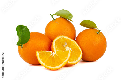 Navel Orange isolated on white background.