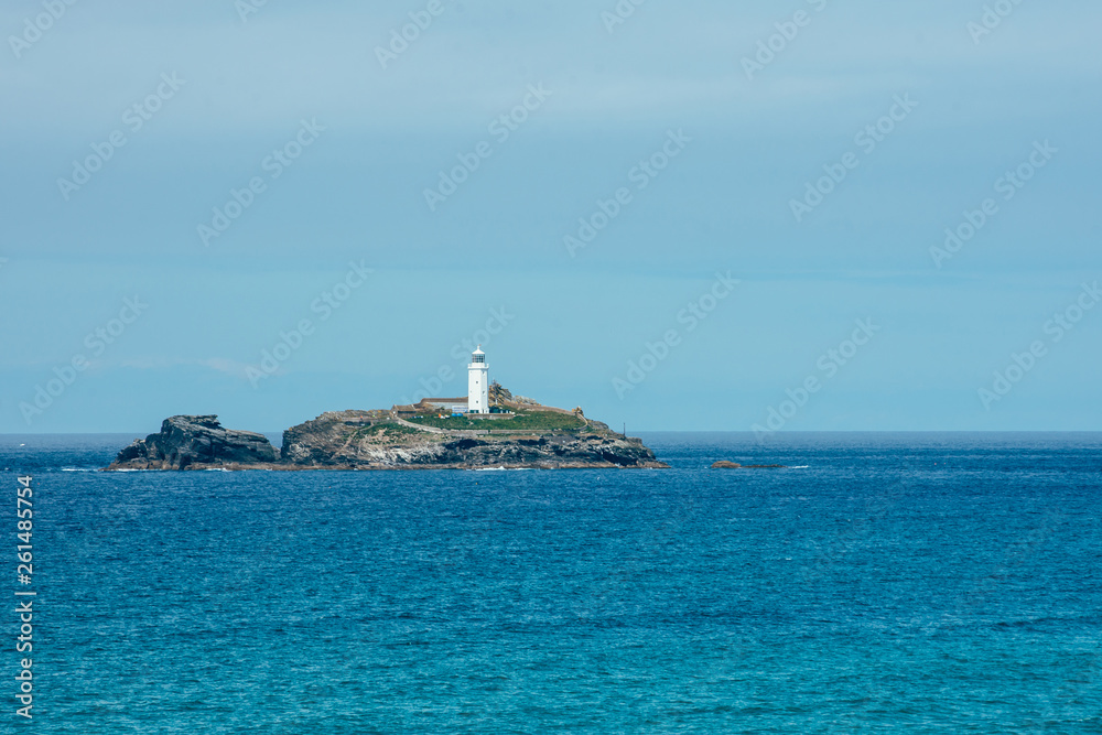 Godrevy Lighthouse near St Ives in Cornwall