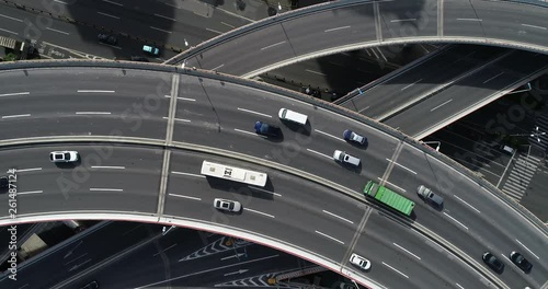 Aerial view of Nanpu Bridge Nanpu Bridge Approach Bridge in Shanghai