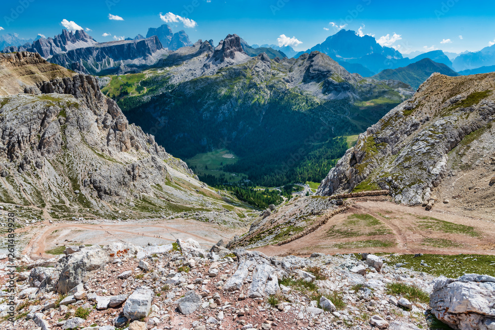 Breathtaking view of the Cortina Dolomites. Unique show. Italy