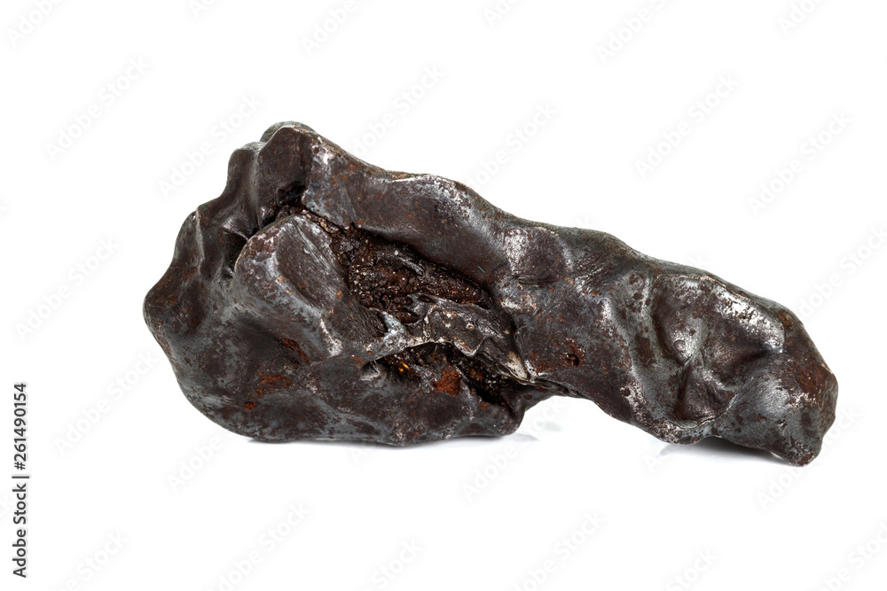 Macro stone mineral meteorite tektite on white background Macro stone mineral meteorite tektite on white background