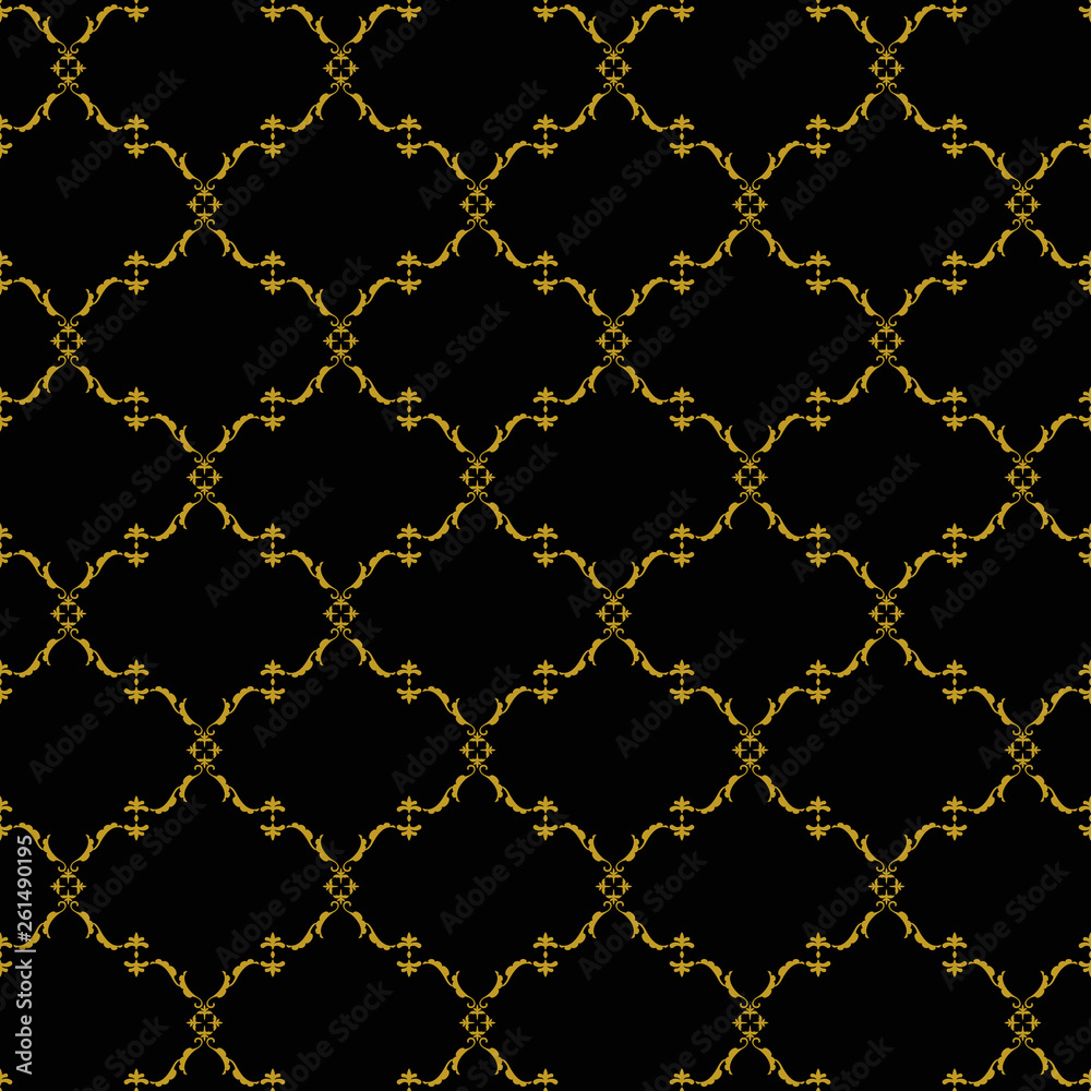 モノグラムのパターン シームレスな幾何学模様 美しいヨーロッパの文様 唐草模様の連続 高級感のある背景素材 Stock Vector Adobe Stock