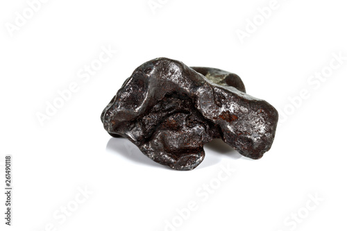 Macro stone mineral meteorite tektite on white background photo