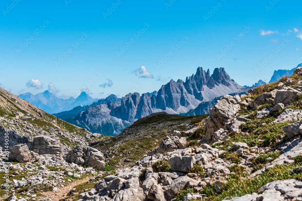 Breathtaking view of the Cortina Dolomites. Unique show. Italy