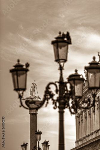 Venetian street lights on Grand Canal and San Marco © derege
