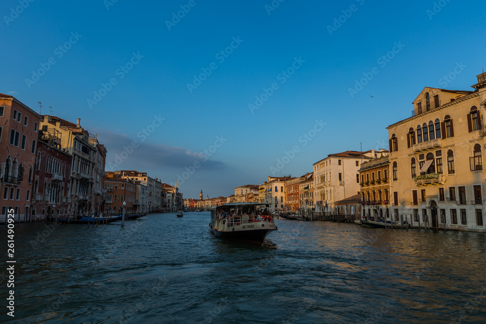 Venice street scene with romantic building canal and gondolas Venice street scene with romantic building canal and gondolas