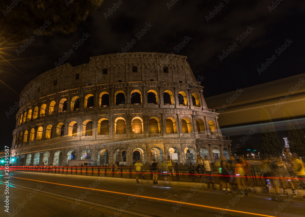 A night view of Colloseum rome italy