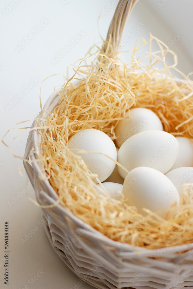 fresh eggs in a basket fresh eggs in a basket