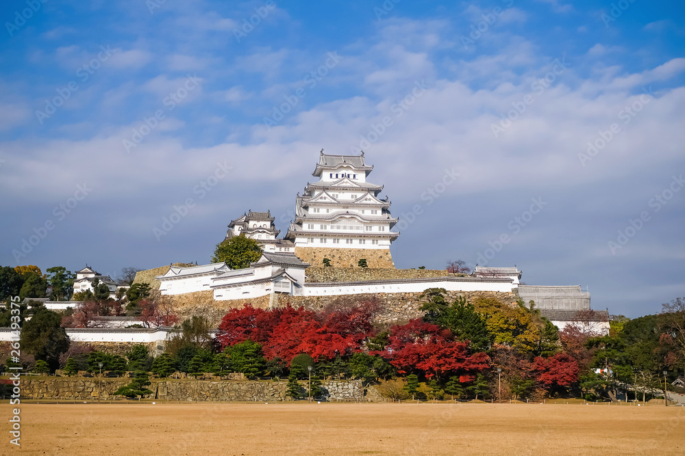 Landscape view of Himeji Castle in Autumn, Japan Landscape view of Himeji Castle in Autumn, Japan